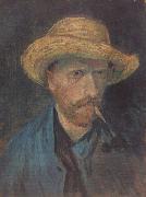 Self-Portrait with Straw Hat and Pipe (nn04)